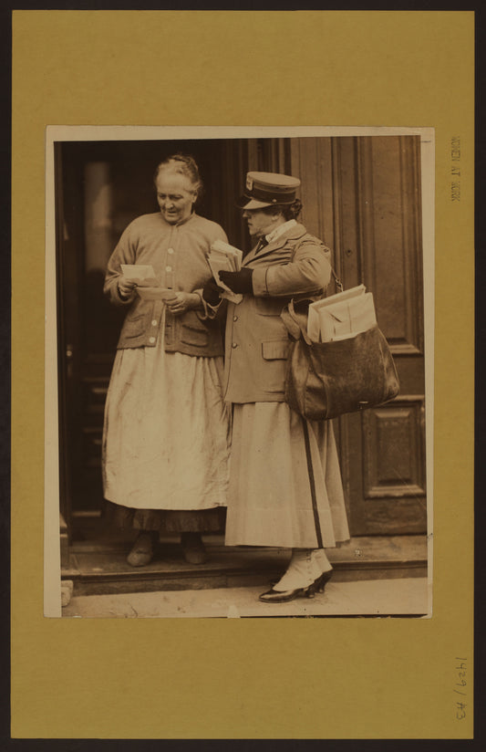 Art Print - Women at work - [First woman [Mrs. Morton] letter carrier at job.]
