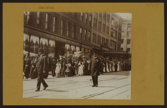 Art Print - Woman suffrage - [Women from all parts of the Union marching through the street of Washington to the Capitol, on April 7, to present the suffrage petitions to members of Congress.]