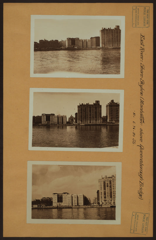 Art Print - East River - Shore and skyline of Manhattan between East 76th and 80th Streets - Queensborough Bridge - [East End Hotel for Women - Yorkgate.]