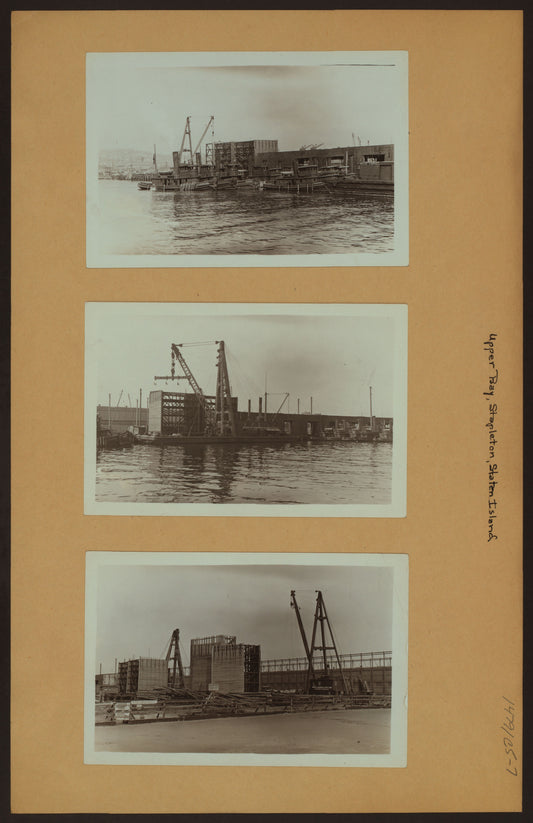 Art Print - Upper Bay - Staten Island - Stapleton - [Showing the rebuilding of sheds on Piers 14].