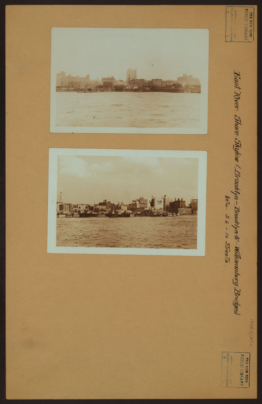 Art Print - East River - Shore and Skyline (Brooklyn, Brooklyn to Williamsburg Bridges).