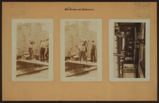 Art Print - Workmen and laborers - [Unloading bananas on the East River Pier No. 16 - United Fruit Company - S.S. Yoro.]