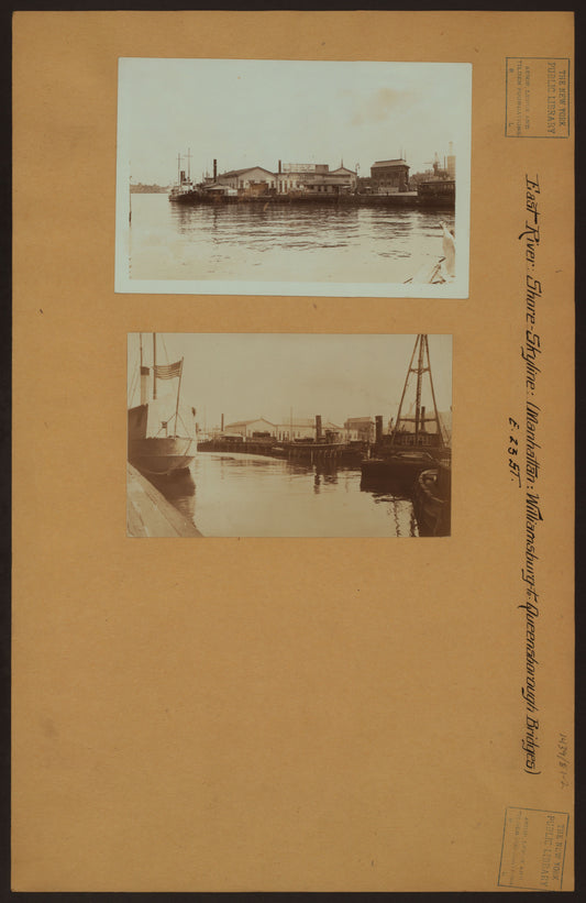 Art Print - East River - shore and skyline; Queensborough bridge; Williamsburg bridge.