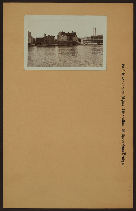 Art Print - East River - Shore and skyline of Manhattan between East 71st and 73rd Streets - Queensborough Bridge - [New York Hospital.]