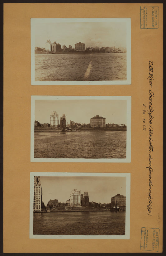 Art Print - East River - Shore and skyline of Manhattan between East 85th and 92nd Streets - Queensborough Bridge - [Doctor's Hospital - Municipal Asphalt Plant - Miss Chapin's School.]